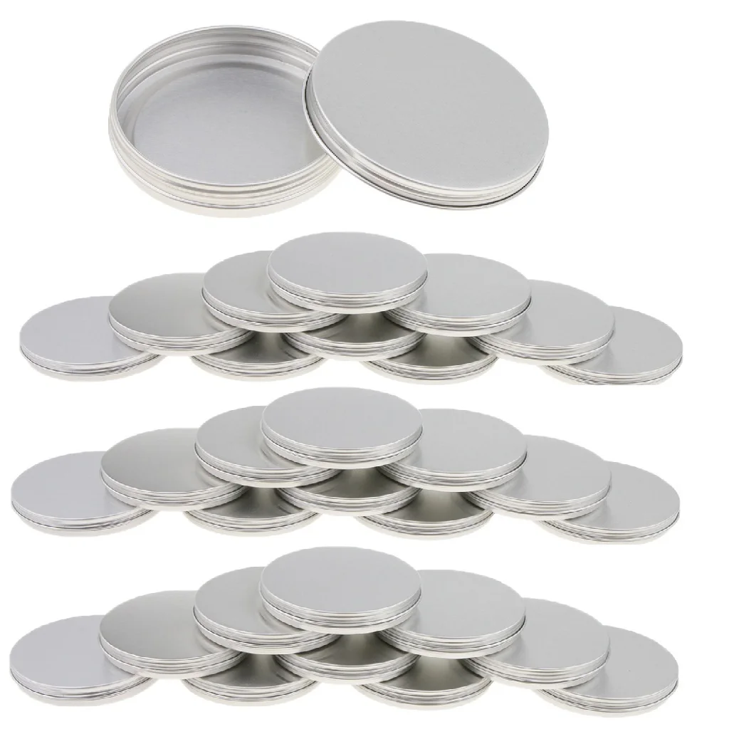 30x30gAluminum Empty Tin Jars Screw Lids Can Pots Cream Lip Balm Containers