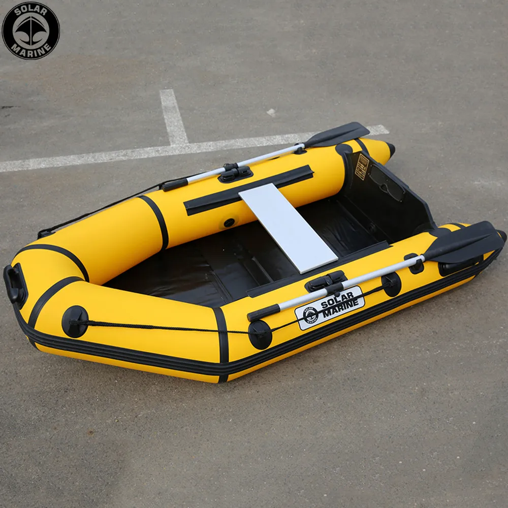 Solar Marine 3 Person 2.3M 0.9 MM PVC Inflatable Assault Boat Speed Kayak Canoe with Accessories For Fishing Or Water Sports
