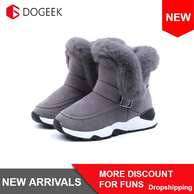 DOGEEK/Водонепроницаемые зимние ботинки; детская обувь для девочек; зимние ботинки; модная плюшевая детская обувь; кроссовки для студентов; Детские хлопковые ботинки