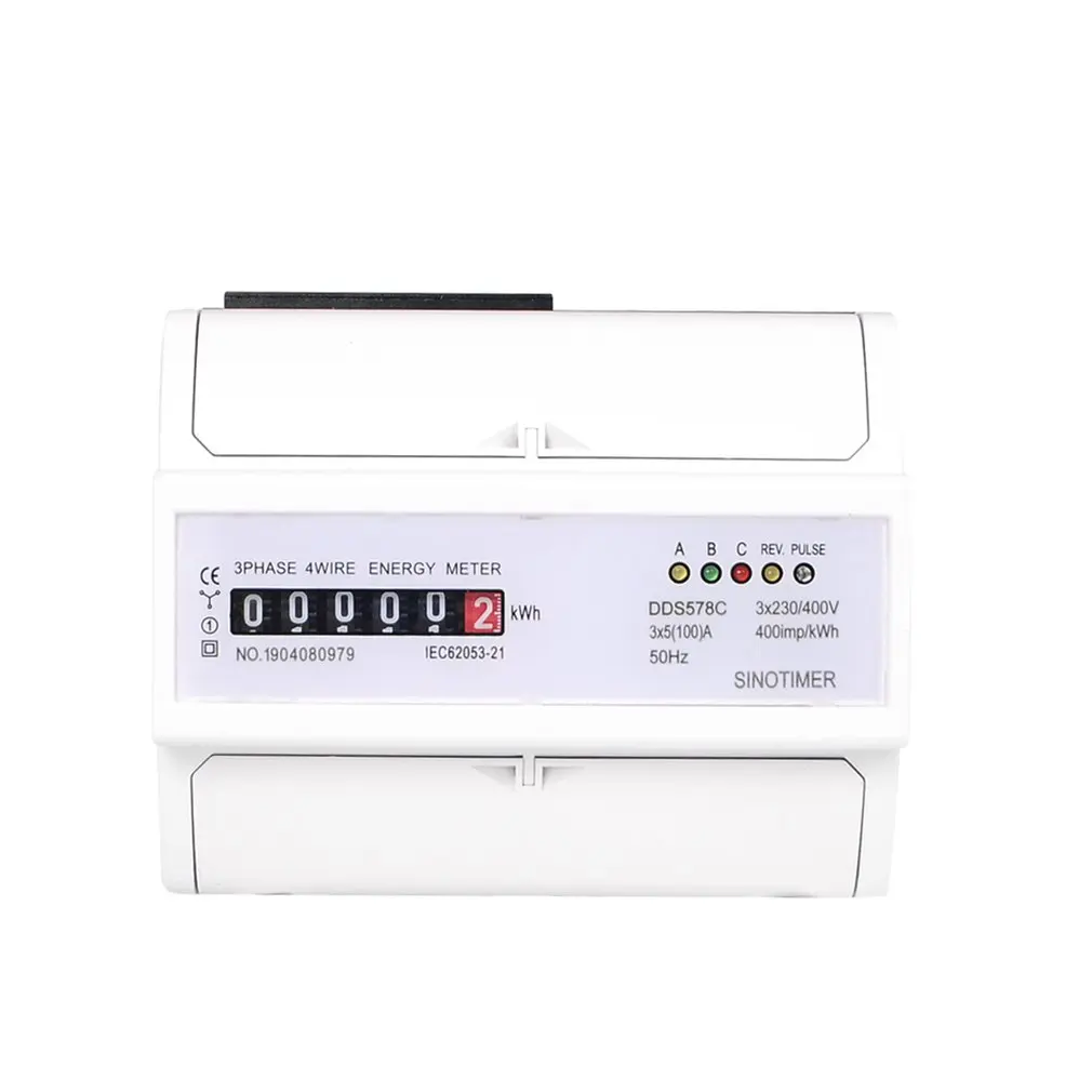 SINOTIMER DDS578C трехфазный 7P аналоговый электронный счетчик энергии механический измеритель kwh AC 380V 5-100A DIN рейка монтаж