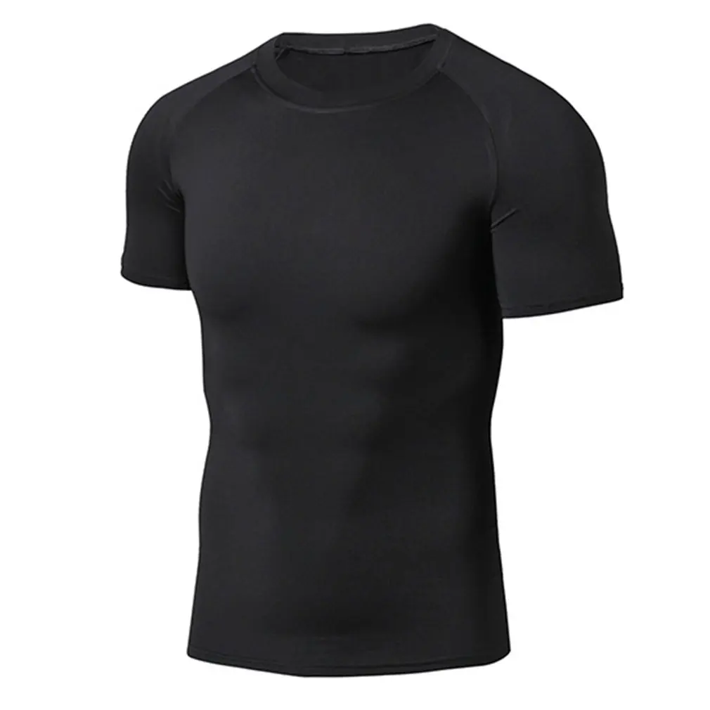 

Quick Drying Men Sports Clothing T-Shirt Short Sleeve Round Neck Compression Tops Bodycon Male T-shirt Casual Summer Tights