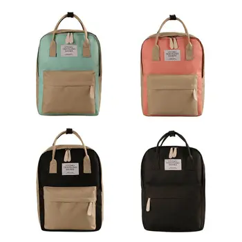 

Women Oxford Backpack Candy Color Bookbag School Bags for Teenagers Girls Patchwork Laptop Daypack