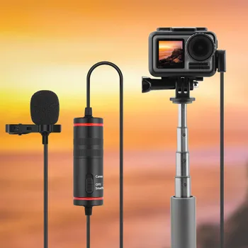 

Portable Clip-on Lavalier Lapel Microphone + Dual USB-C 3.5mm Audio Adapter + 3.5mm to 6.5mm Adapter for DJI Osmo Action Camera