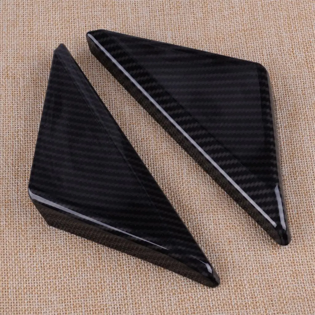 

CITALL 2PCS ABS Carbon Fber Texture Front Door Window Triangle Cover Trim Exterior Decoration Fit for Ford Mustang 2016-2019
