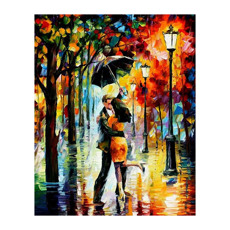 5D DIY Diamond Painting Lovers under umbrella Embroidery Diamond Cross Stitch Rhinestone Mosaic Painting Decor Gift