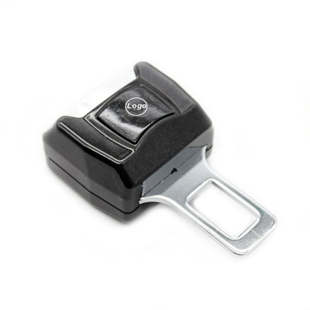 1PCS Free Car Logo Universal Vehicle Seat Belt Extension Padding Extender Strap Safety Buckle Clip Plug