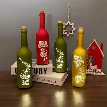 

FRIGG Christmas LED Wine Bottle Light 2020 Christmas Decoration For Home Merry Christmas Ornament Xmas Gifts Noel Navidad Natal