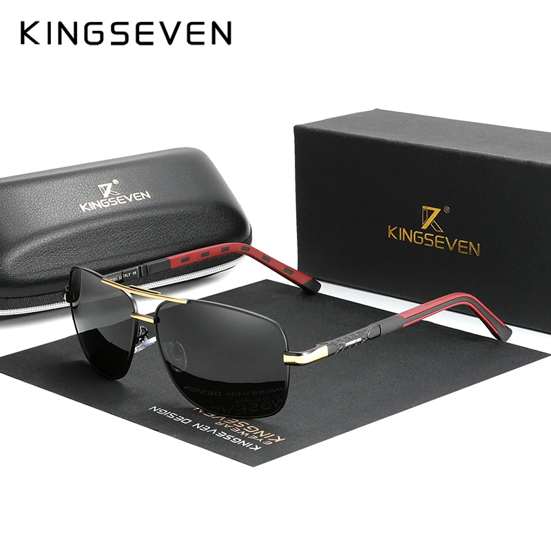 KINGSEVEN Brand Polarized Sunglasses Men New Fashion Sun Glasses Fishing Square Driving Eyewear Goggles Shades With_voghion.com