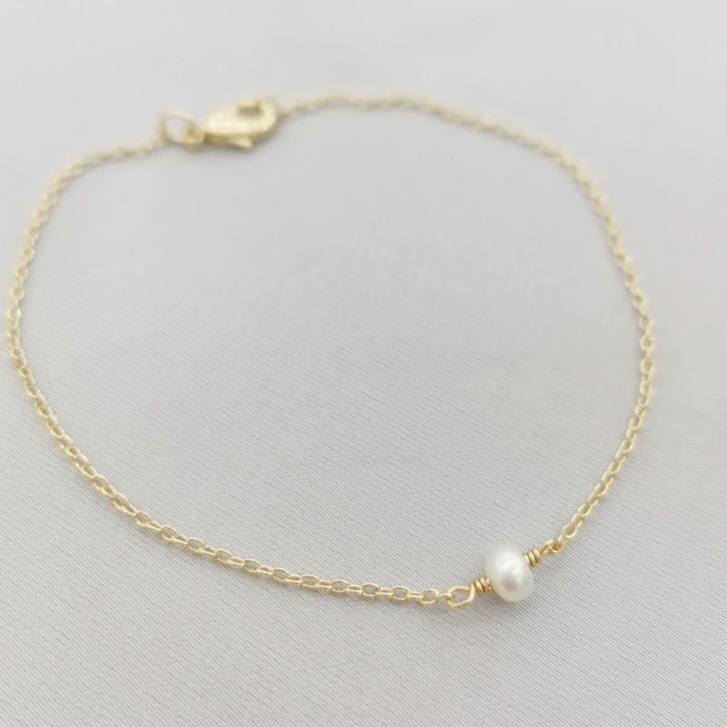 Natural Pearl Bracelet 14K Gold Filled 