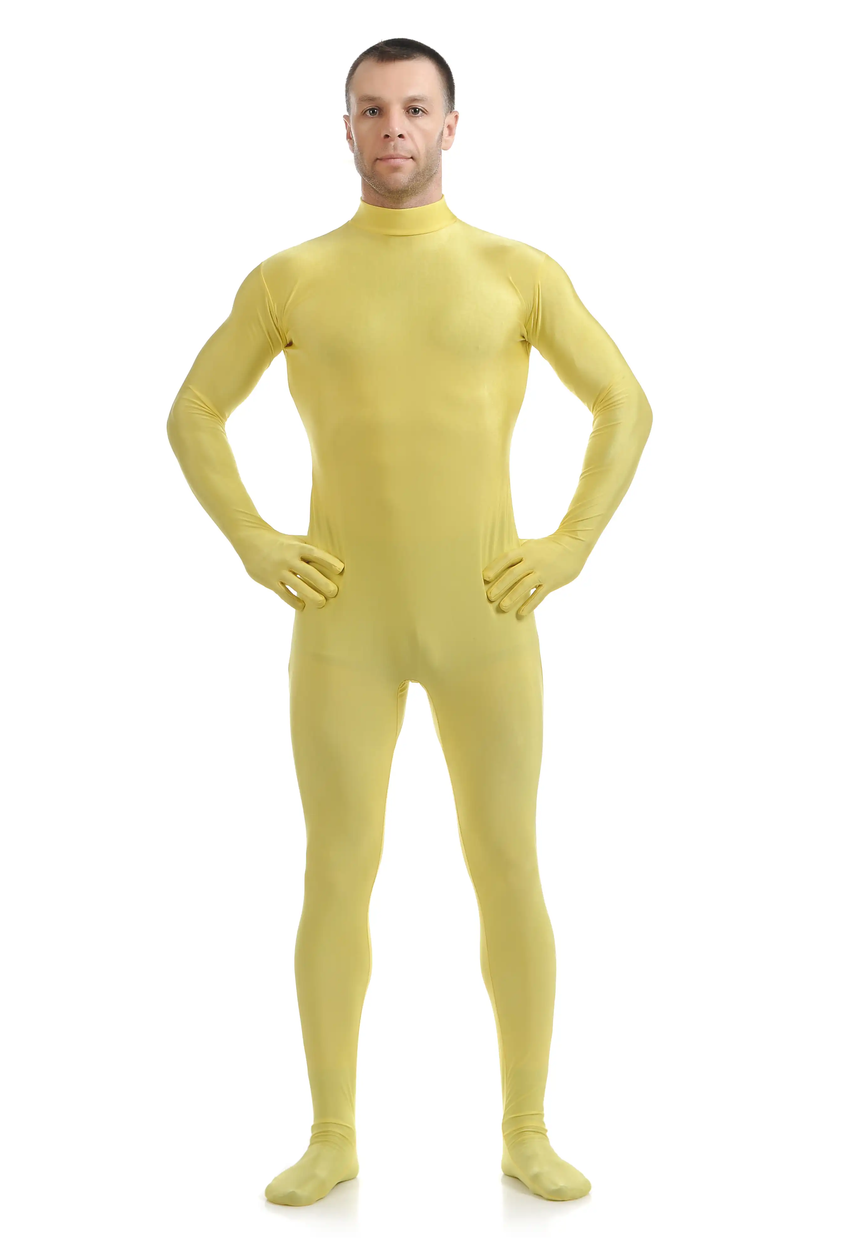 yellow tight jumpsuit
