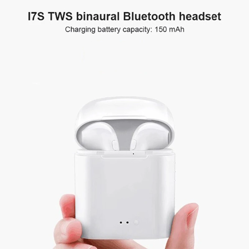 Мини-наушники Bluetooth беспроводные I7 i7s TWS Bluetooth спортивные стереонаушники наушники гарнитура с зарядкой для всех смартфонов