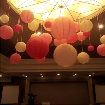 

20 pcs 6"-12" White Paper Lanterns Chinese Japanese Assorted Sizes lampion for Wedding Party Hanging Decor