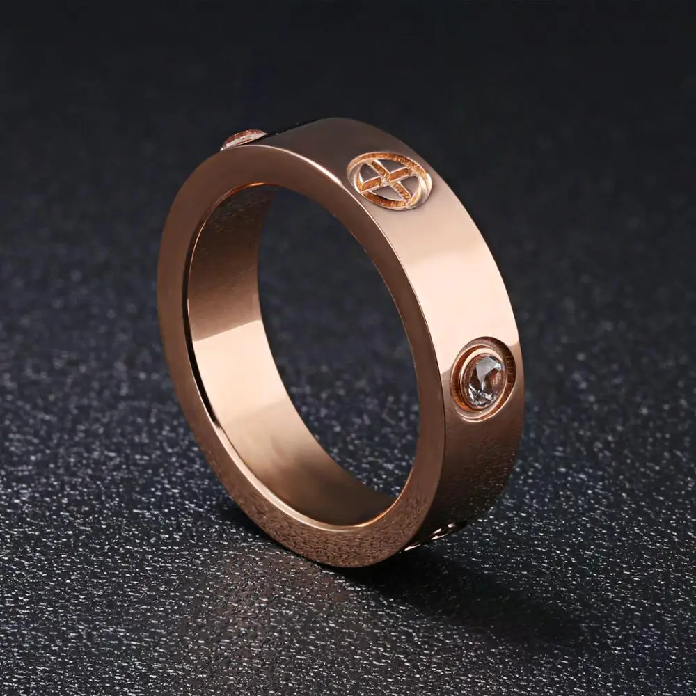 Обручальное кольцо из титановой стали с кубическим цирконием для женщин и мужчин, циркониевые кольца
