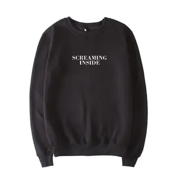 

SCREAMING INSIDE Long Sleeve Women Harajuku Shirt Clothes Sweatshirts Woman Pullover Top Gothic Hoodies