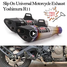 Tuyau d'échappement universel Slip-On Yoshimura R11, 51MM, modifié, pour Moto Z650, Z900, ER6N, CBR1000RR, YZF, R1, R3, S1000RR