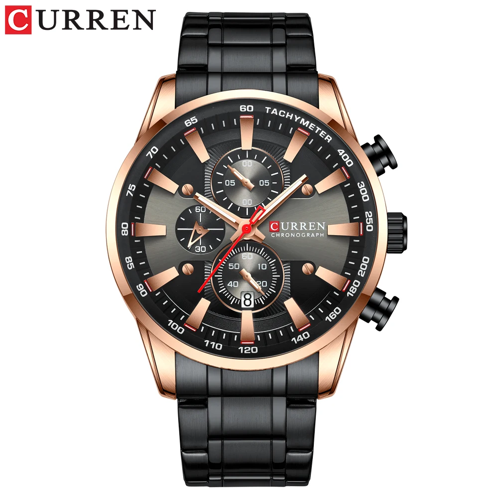 Relojes новые часы для мужчин CURREN Модные Спортивные кварцевые часы для мужчин часы лучший бренд класса люкс Бизнес водонепроницаемые часы Relogio Masculino - Цвет: rose black