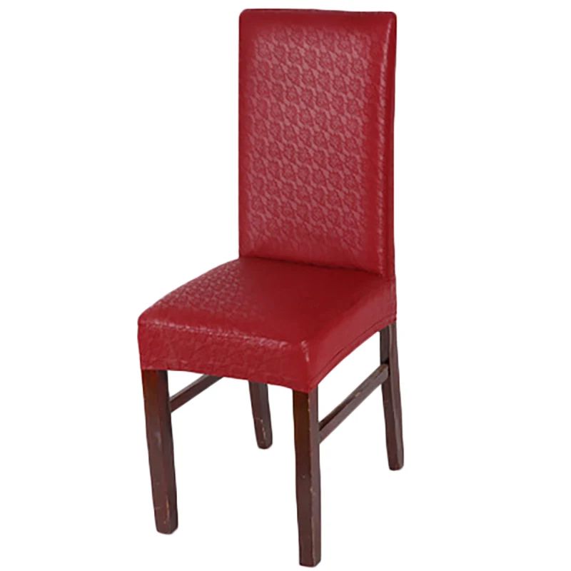 

High Quality Waterproof PU Dining Chair Cover Leather Chair Cover Spandex Elastic Stretch Housse De Chaises Dining Chair Covers
