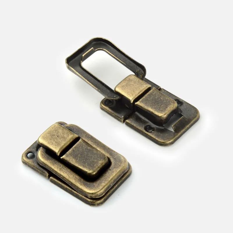 Retro Jewelry Chest Gift Wine Wooden Box Case Toggle Latch Suitcase Hasp Leather Bag Handbag Purse Closure Lock Hardware