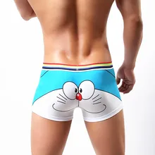 Трусы-боксеры с Суперменом, мужское нижнее белье, трусы с рисунками из мультфильмов, мужское дышащее нижнее белье из хлопка, нижнее белье для молодых мальчиков