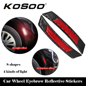

KOSOO Car Reflective Strip Stickers Wheel Rim Eyebrow Safety Warning Light Styling Mouldings For Mercury Sable Mariner Montego