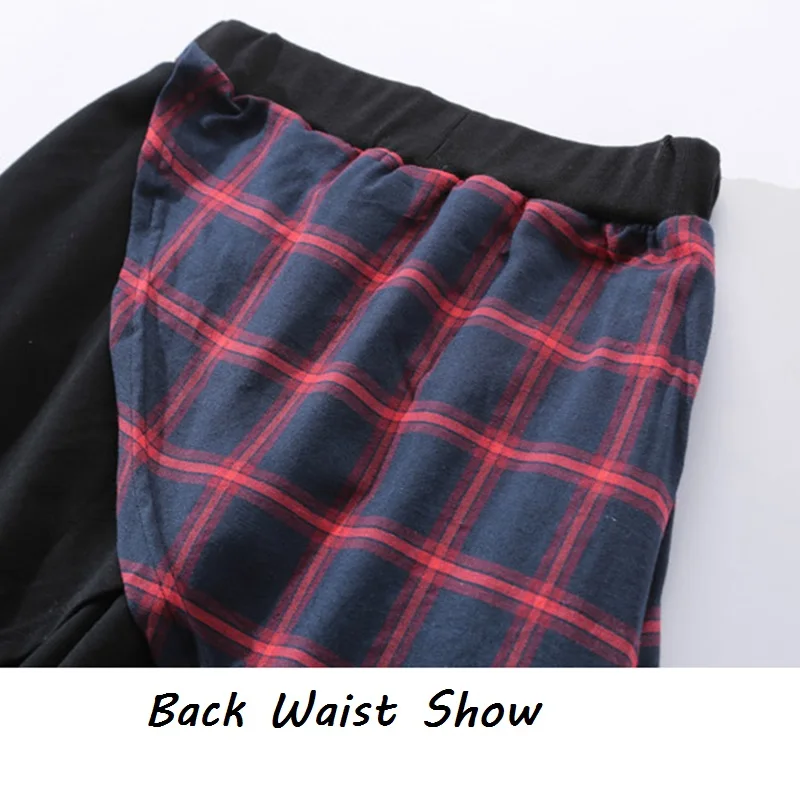 Streetwear Hip Hop Men Scottish Plaid Patchwork Harem Pants British Style Mens Loose Jogger Pants Punk Pantskirt drop crotch harem pants