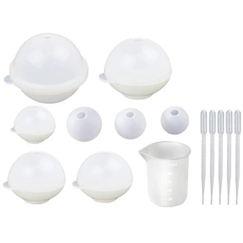 

Round Sphere Silicone Resin Molds,8Pcs Epoxy Resin Ball Molds For Resin Jewelry,Flower Specimen,Soap Diy Fans,With Nonstick Sili
