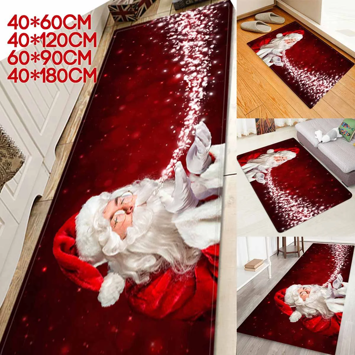 Рождественский коврик для ванной с Санта-Клаусом, коврик для ванной комнаты, водопоглощающий ковер, нескользящий коврик, одеяло, Декор