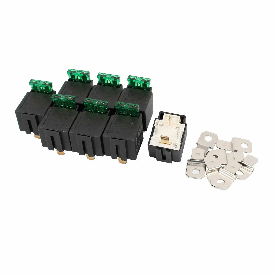 

DC 12V 30A 4 Pins 1No Contact Type Vehicle Car Fuse Relay Fused Switch 8pcs