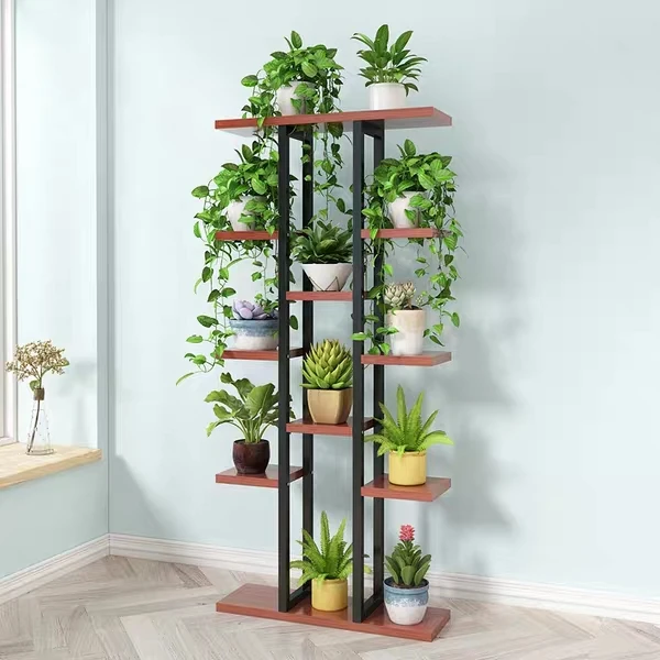 BEST  Flower shelf home multi-storey indoor space wrought iron flower stand multi-layer living room balco