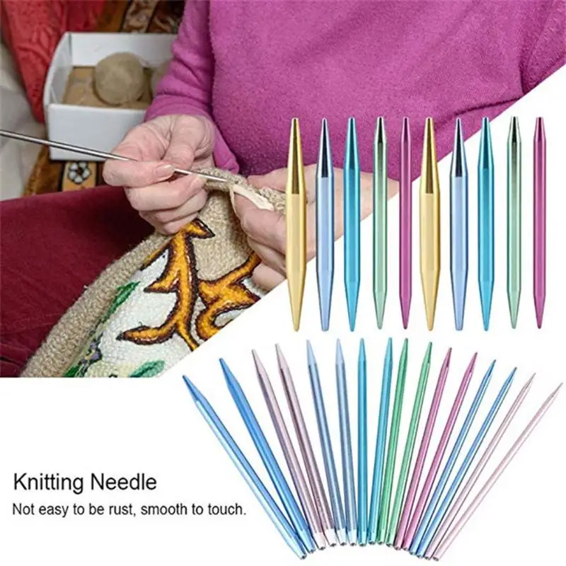 

13pairs Aluminum Change Head Circular Knitting Needle Ring Set Woven Tools