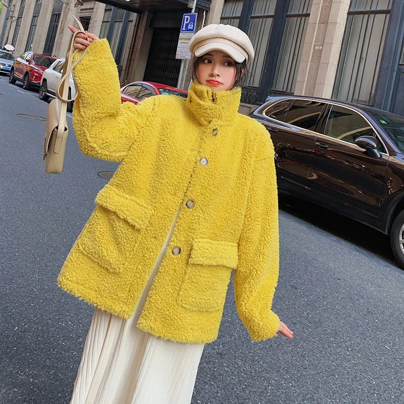 

Hot Selling Main Push 2019 Autumn And Winter New Style Korean-style Casual Elegant Slimming INS-Style Lambs Wool Coat Fashion