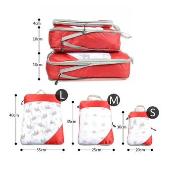 

4PCS Dampproof Bag Foldable Clothes Finishing Bag For Travel Compressible Waterproof Storage Bag With Handle Luggage Organizer