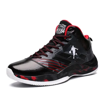 

High Top Basketball Shoes for Men Outdoor Sport Training Sneakers Breathable Shockproof Basketball Boots Mens Athletic Gym Shoes