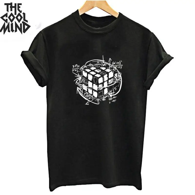 CR-A0101ZCM-BLK COOLMIND Хлопковая женская футболка с забавным принтом черепа, повседневная женская футболка с круглым вырезом, крутая трикотажная футболка, женские футболки - Цвет: CR-A0101ZCM-BLK
