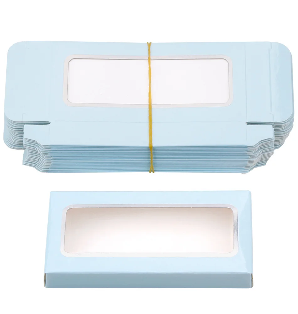 Wholesale 50/100Pcs Lash Boxes Packaging Empty Carton Paper Packing Box 25mm Long Eyelash Packaging Lash Boxes cases With Tray