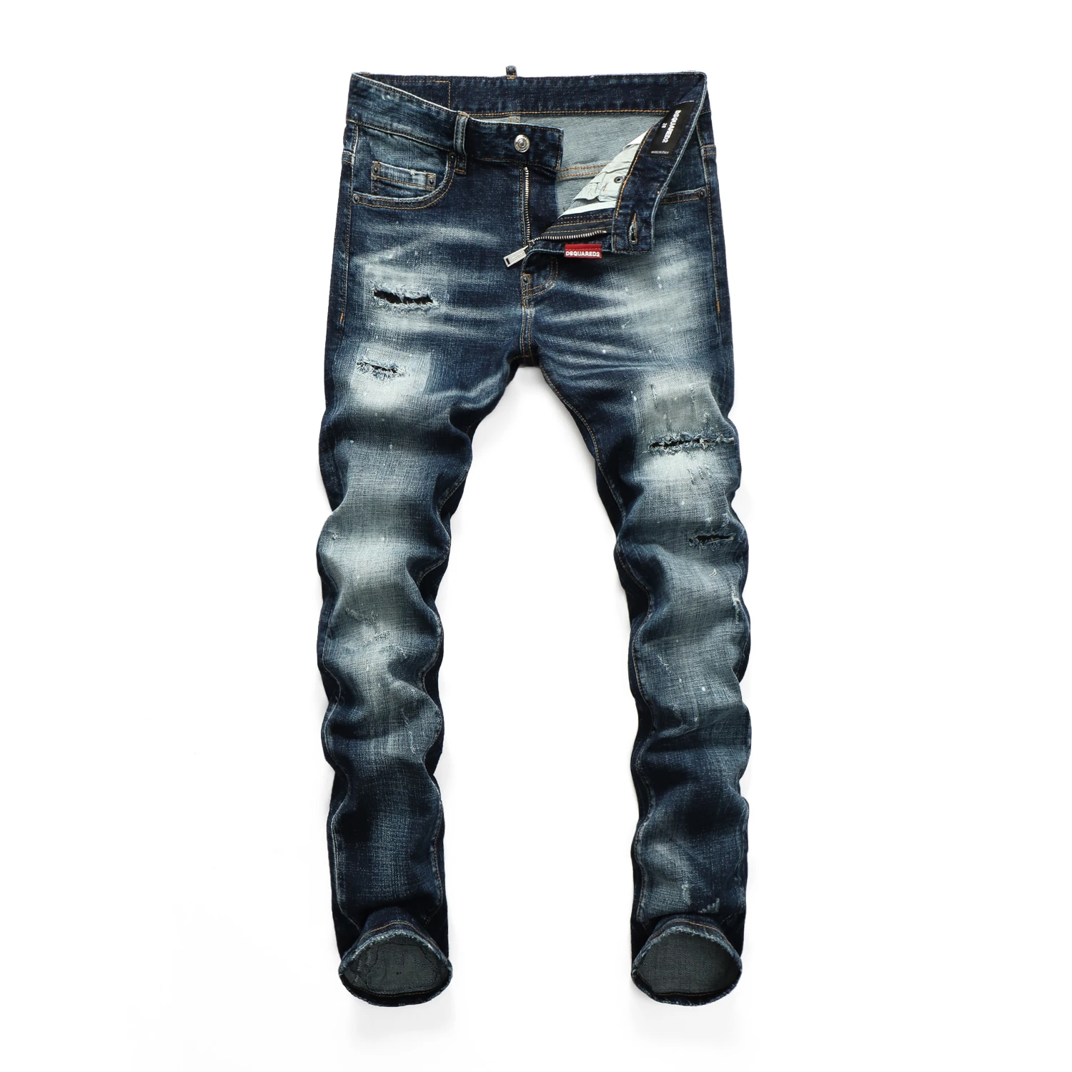 2021hot Men's Pants Dsquare Ripped Patch Painted Varnished Men's D2 Jeans -  Jeans - AliExpress