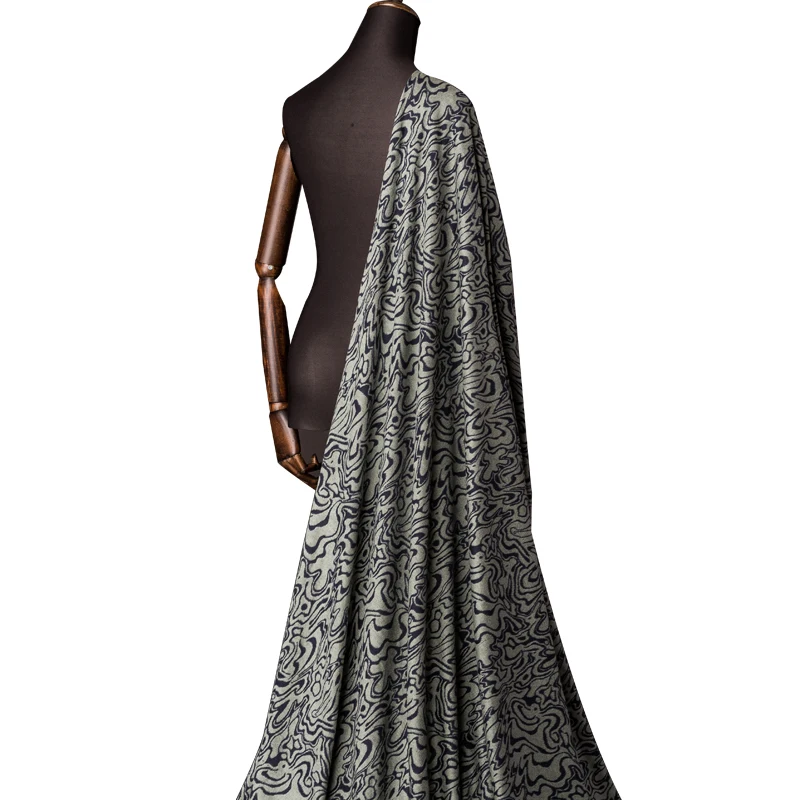 Платье на заказ, неровная набивная ткань, трикотажная Бархатная ткань, осенняя и зимняя шерстяная жаккардовая ткань, высококачественный материал одежды