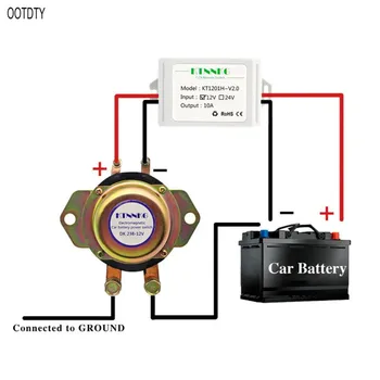 

OOTDTY 1Set 100A Remote Control Solenoid Car Battery Switch Disconnect Latching Relay Battery Isolator Cut Off Vehicle Device