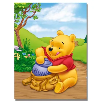 

Cartoon Diamond Painting Full Round Drill Mosaic Animated Winnie The Pooh Adventure Rhinestone Diy Diamond Embroidery Home Decor