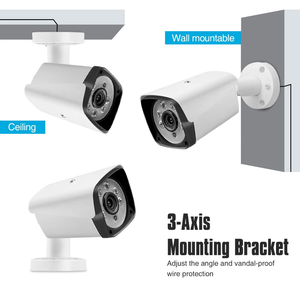 LOFAM HD 4CH NVR 1080P 2MP 4MP 5MP POE CCTV Camera Kit наружная водонепроницаемая IP камера домашняя