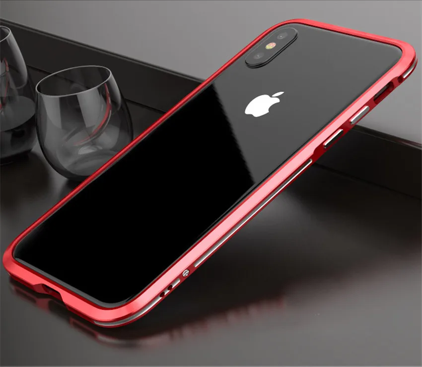 Чехол для iPhone XS Max, металлическая рамка, двойной цвет, алюминиевый бампер, защитный чехол для iPhone X iPhone XS, чехол