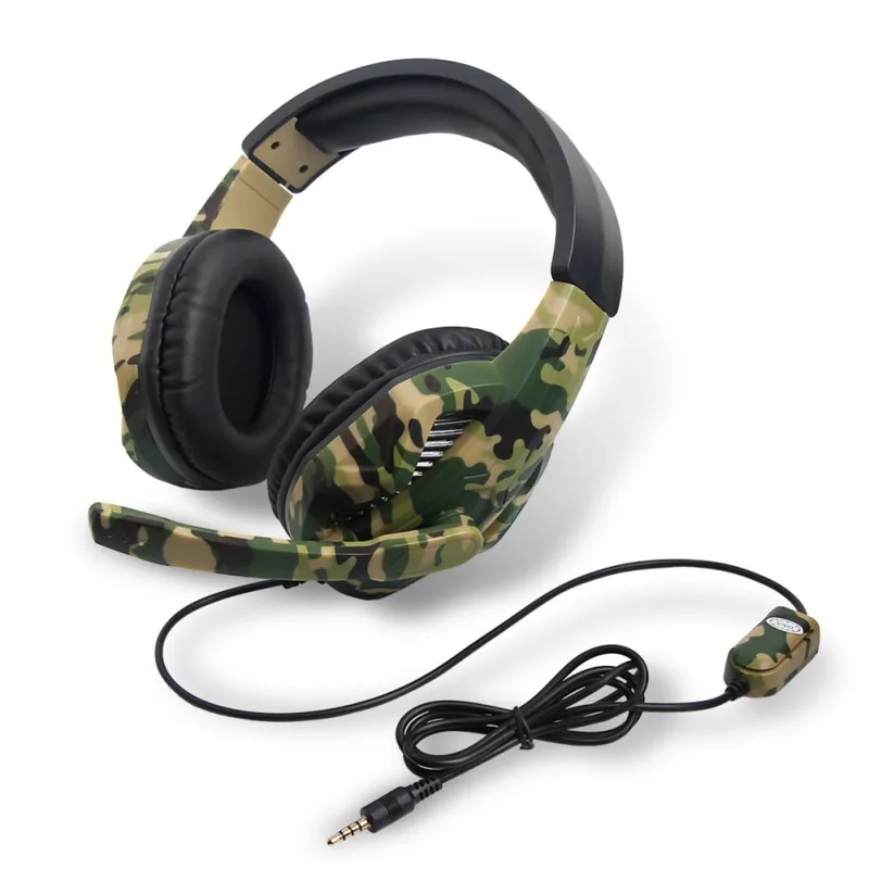 

Game Headset Camouflage PC Computer Gamer Headset with Microphone for Laptop Cellphone GV99
