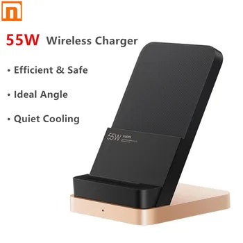  2020 новое беспроводное зарядное устройство Xiaomi 55W с вертикальным воздушным охлаждением, максимальная вспышка, Зарядка Qi, горизонтальна…