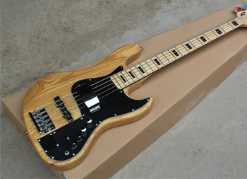

Firehawk Custom Shop Natural Black Fret Inlay Active Pickups 9V 5 String Jazz Bass Guitar Miller Signature Maple Fingerboard
