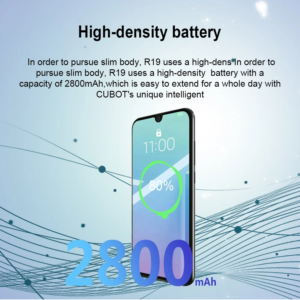 Cubot R19, 5,71 дюймов, экран для смартфона с каплями воды, Android 9,0, четырехъядерный процессор, 3 ГБ ОЗУ, 32 Гб ПЗУ, двойная задняя камера, мобильный телефон с функцией распознавания лица