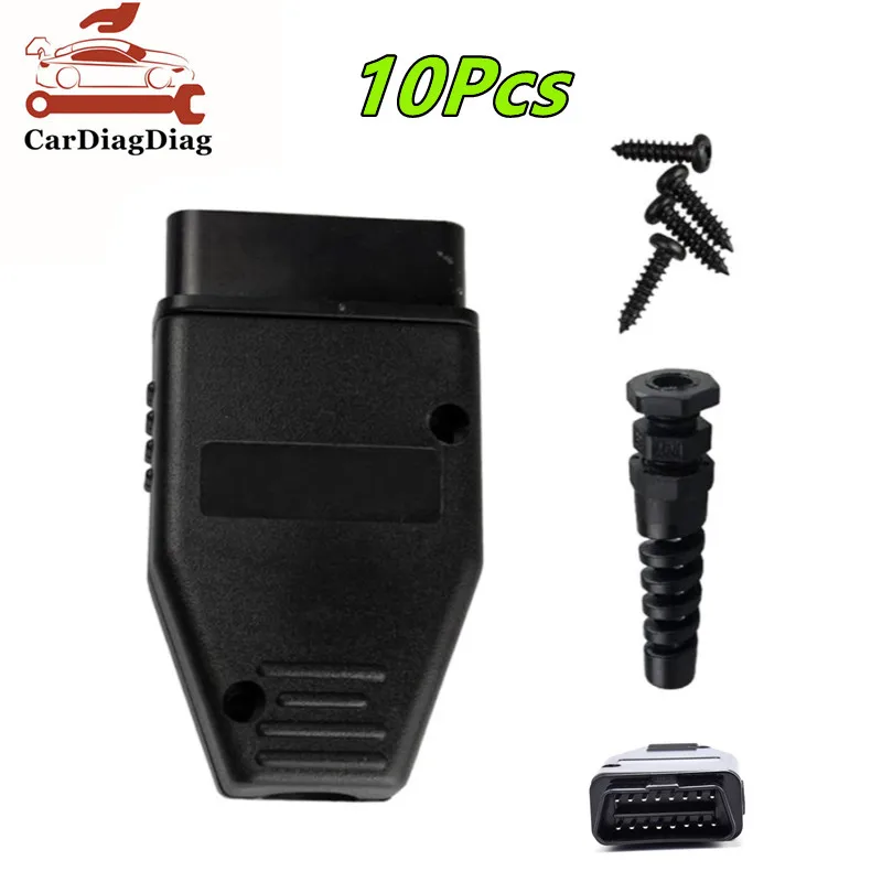 OBD 수 플러그 OBD2 16 핀 커넥터, OBD II 어댑터, OBDII 커넥터, J1962 OBD2 커넥터, 10 개/로트