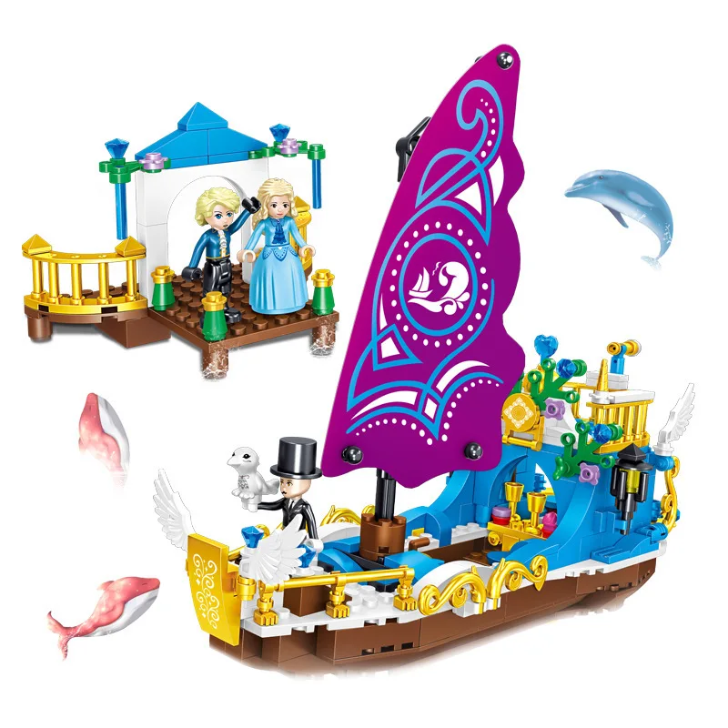 

353PCS Legoinglys Girls Friends Princess Royal Konoas Ship Boat Castle Building Blocks Mini Figures Bricks Christmas Gifts Toys