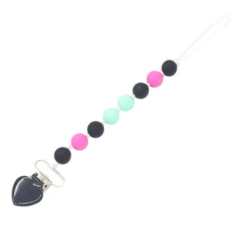

Silicone Teething Pacifier Clips With Safe ABS Beads Silicone Pacifier Chain Holder For Nipples Baby Chew Toys 1PC