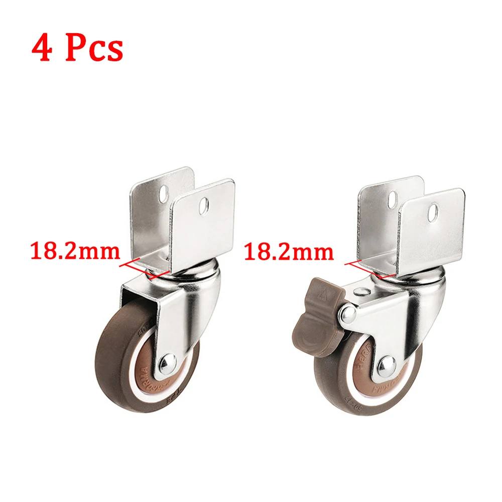 Casters 2pcs Fixed Swivel Furniture Caster 1/1.25/1.5/2Inch Furniture Caster Wheel Light Loading Furniture Caster Wheel Universal Wheel Color : Fixed Type, Size : 1.25inch