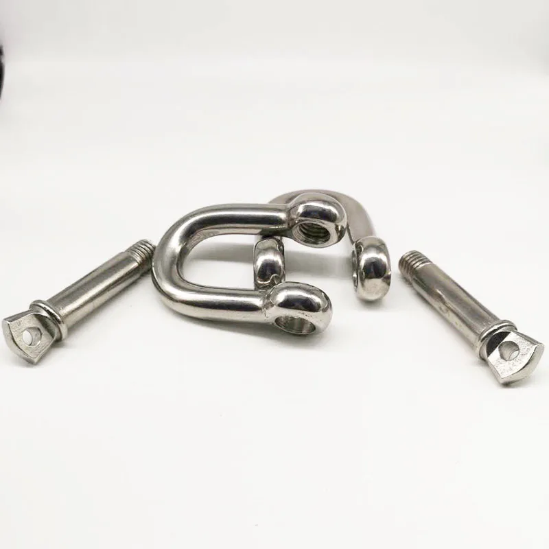 M10 2pcs stainless steel 304 D- dee shackle , High quality antirust shackle , sus304 m4 dee shackle m16 2pcs stainless steel 304 d dee shackle high quality antirust shackle sus304 dee shackle